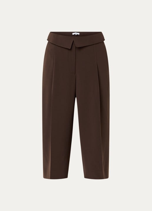 Dante 6 Tresor high waist loose fit korte broek met steekzakken - voorkant donkerbruin