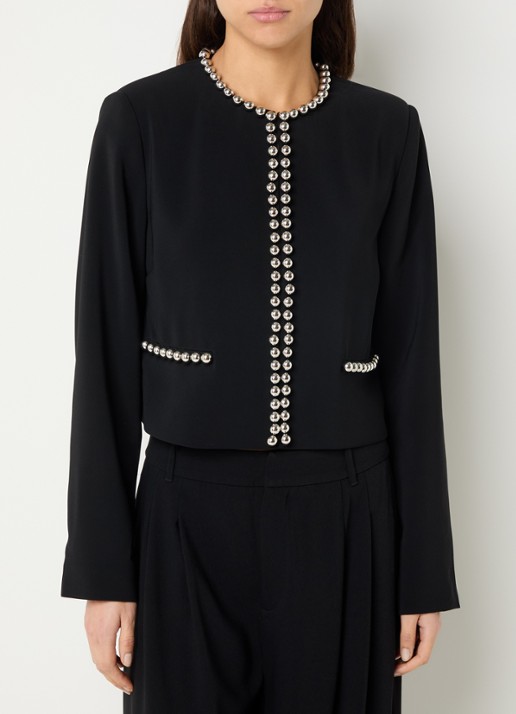 Dante 6 Virgo cropped blazer met kralendecoratie