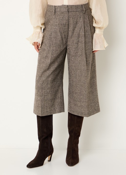 Day Birger et Mikkelsen Heri culotte in wolblend met ruitdessin en klepzak