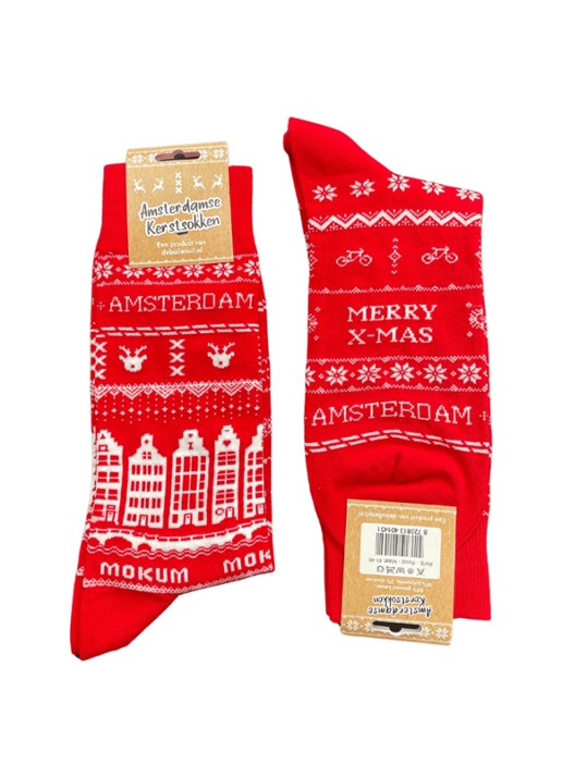 De Ballen Uit Amsterdamse Kerst sokken met print