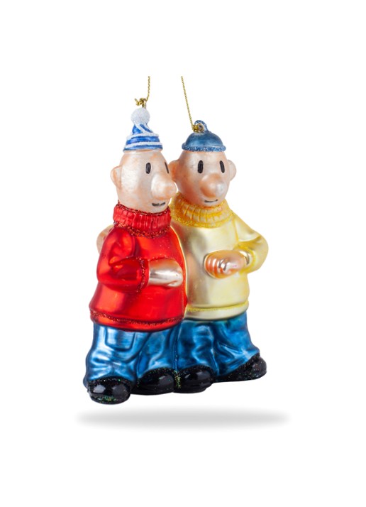 De Ballen Uit Buurman & Buurman kersthanger 12 cm - voorkant 2 rood
