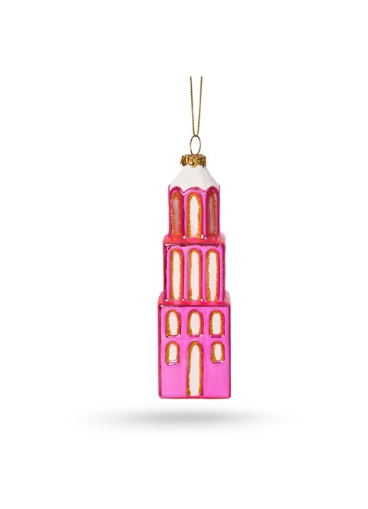 De Ballen Uit Domtoren kersthanger 13,6 cm - voorkant fuchsia