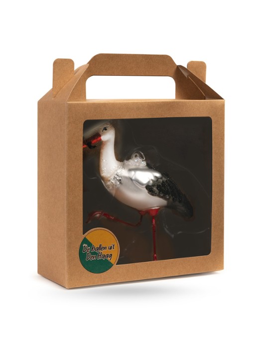 De Ballen Uit Ooievaar kersthanger 13 cm - voorkant 2 zwart