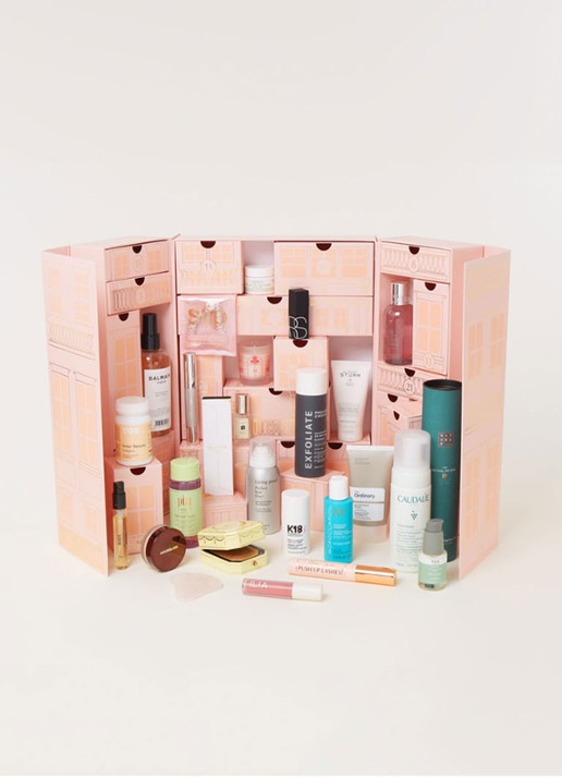 de Bijenkorf Beauty Adventskalender 2022 t.w.v. €500,- Limited Edition - voorkant roze