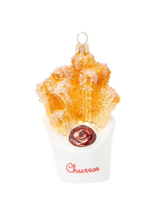 de Bijenkorf Home Churro kersthanger 12 cm - voorkant 2 orange