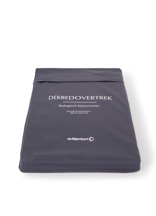 de Bijenkorf Home Dekbedovertrekset van  katoensatijn 300TC - inclusief kussenslopen - detail 4 indigo