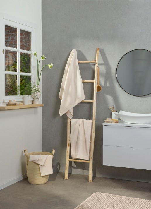 de Bijenkorf Home Evolution badhanddoek - 580 gr/m2 - 60 x 110 cm - voorkant 2 zand