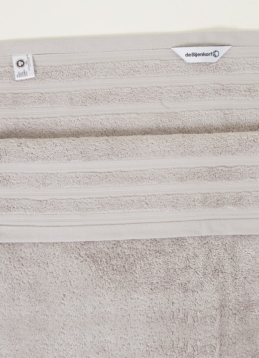 de Bijenkorf Home Evolution badhanddoek - 580 gr/m2 - 60 x 110 cm - detail 2 lichtgrijs