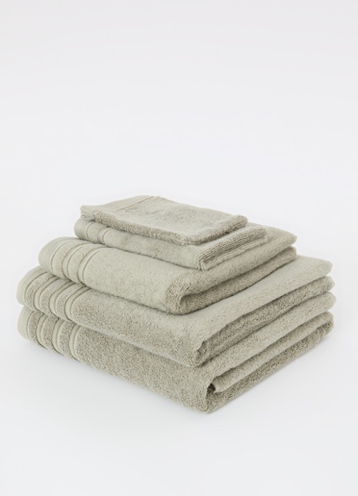 de Bijenkorf Home Evolution badlaken - 580 gr/m2 - 100 x 150 cm - voorkant 2 groen