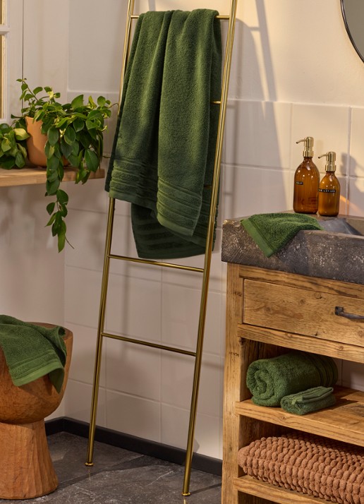 de Bijenkorf Home Evolution badlaken - 580 gr/m2 - 70 x 140 cm - voorkant 2 groen
