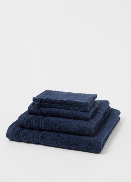de Bijenkorf Home Evolution gastendoek - 580 gr/m2 - 30 x 50 cm - detail donkerblauw