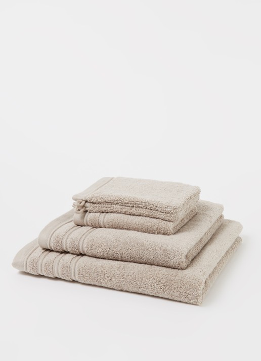 de Bijenkorf Home Evolution washand- 580 gr/m2 - 16 x 21 cm set van 2 - detail 3 taupe