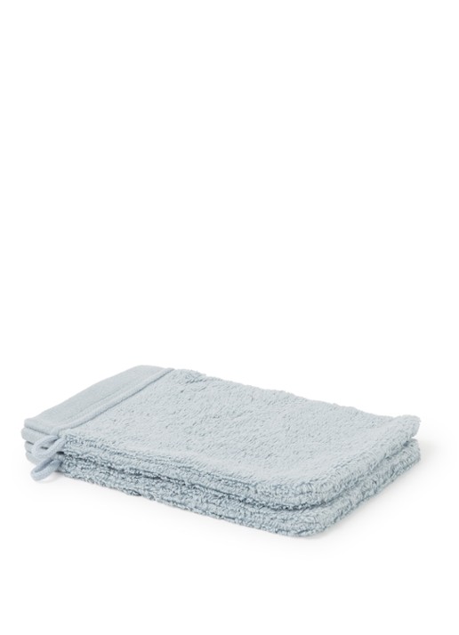 de Bijenkorf Home Evolution washand- 580 gr/m2 - 16 x 21 cm set van 2 - voorkant lichtblauw