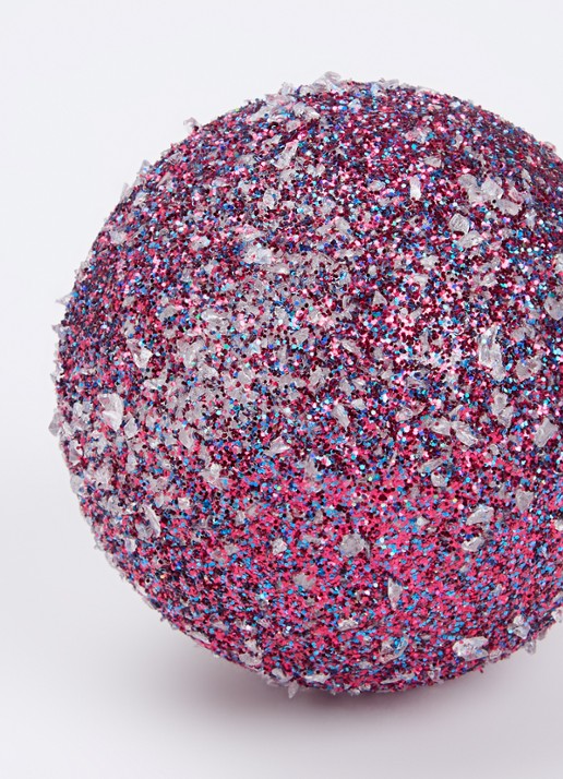 de Bijenkorf Home Glitter kerstbal 7 cm - detail 3 paars