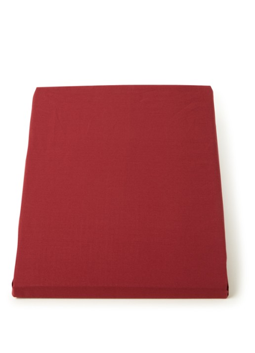 de Bijenkorf Home  hoeslaken van katoen perkal 200TC, hoekhoogte 30 cm - voorkant steenrood