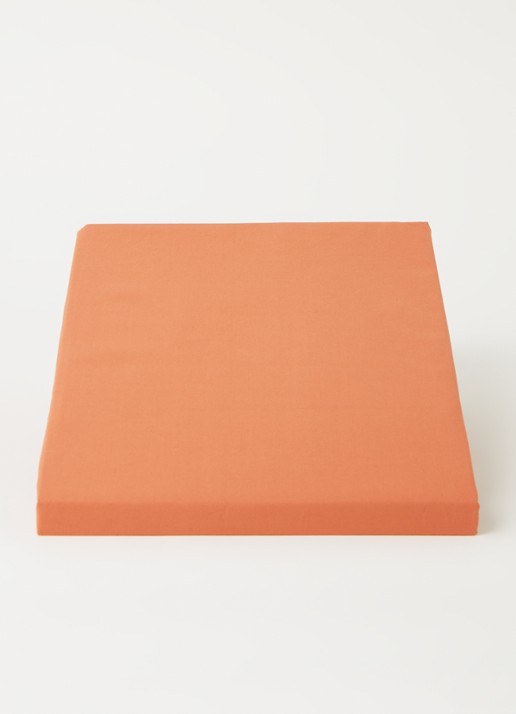 de Bijenkorf Home  hoeslaken van katoen perkal 200TC, hoekhoogte 30 cm - voorkant 2 orange