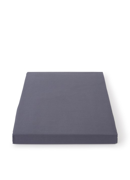 de Bijenkorf Home Hoeslaken van  katoensatijn 300TC, hoekhoogte 30 cm - voorkant 3 donkerblauw