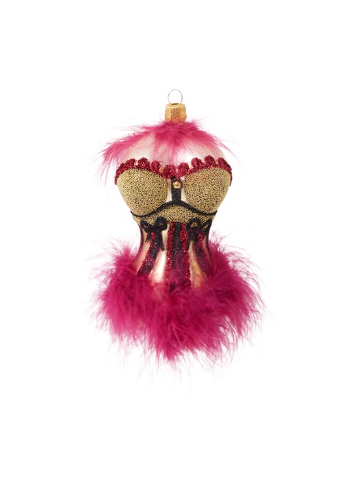 de Bijenkorf Home Korset kersthanger 13 cm - voorkant fuchsia