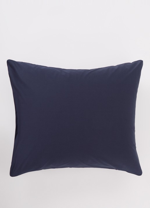 de Bijenkorf Home  kussensloop van  katoen 200TC in 2-pack - detail 2 donkerblauw