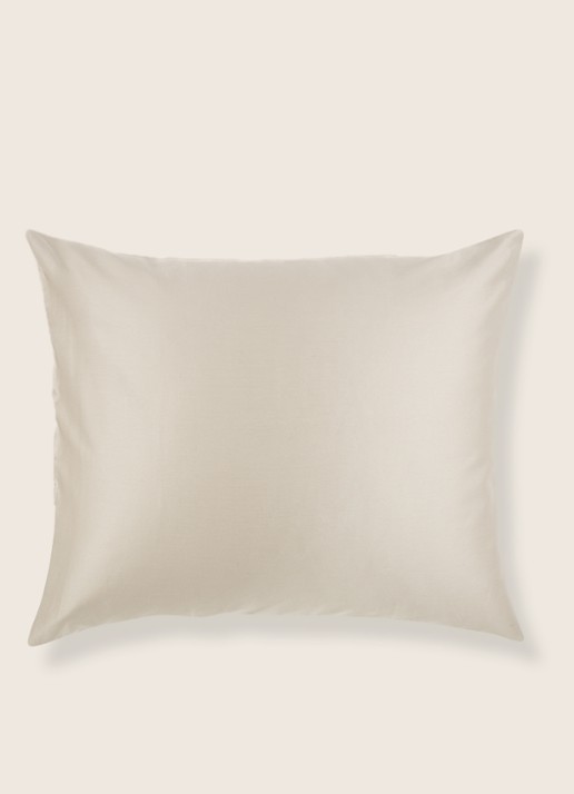 de Bijenkorf Home  kussensloop van  katoensatijn 300TC in 2-pack - voorkant 2 taupe