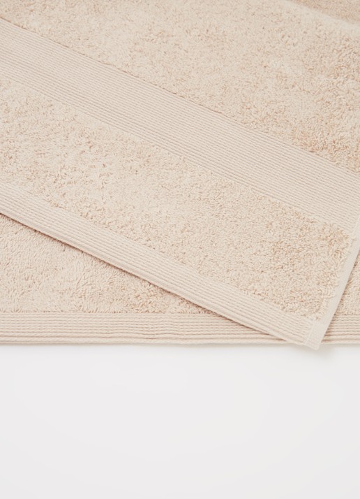 de Bijenkorf Home  Softness badhanddoek - 600 gr/m2 - 60 x 110 cm - detail beige