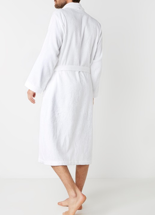 de Bijenkorf Home  Softness badjas van  katoen - unisex - achterkant wit
