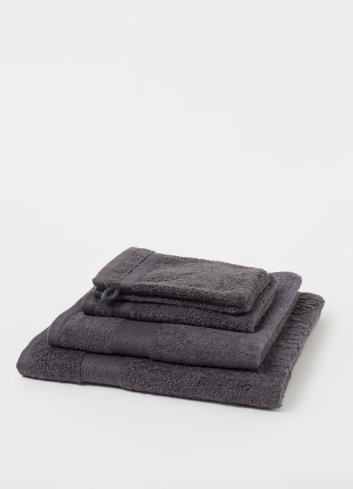 de Bijenkorf Home  Softness gastendoek - 600 gr/m2 - 30 x 50 cm - detail 3 antraciet