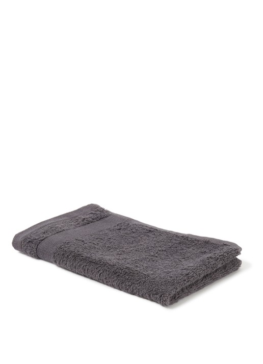 de Bijenkorf Home  Softness gastendoek - 600 gr/m2 - 30 x 50 cm - voorkant antraciet