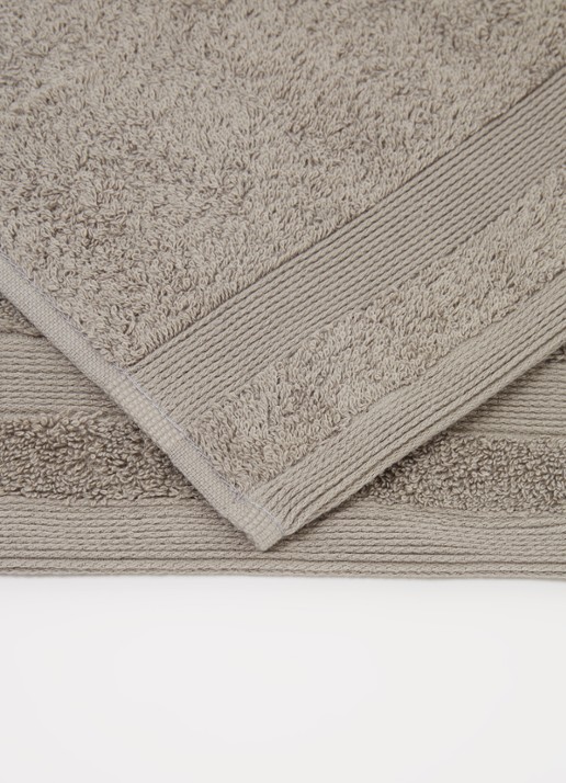 de Bijenkorf Home  Softness gastendoek - 600 gr/m2 - 30 x 50 cm - detail grijs