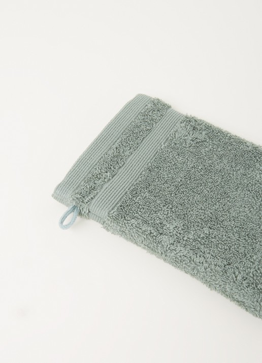 de Bijenkorf Home  Softness gastendoek - 600 gr/m2 - 30 x 50 cm - detail 3 zeegroen
