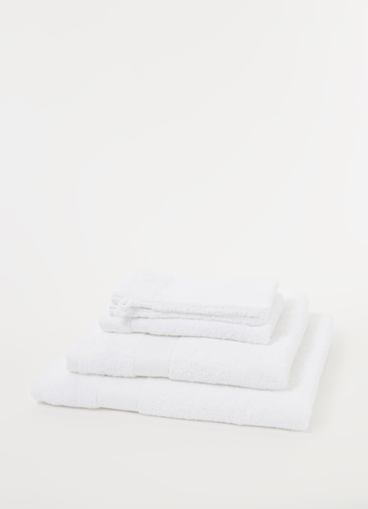 de Bijenkorf Home  Softness washand - 600 gr/m2 - 16 x 21 cm set van 2 - voorkant 3 wit