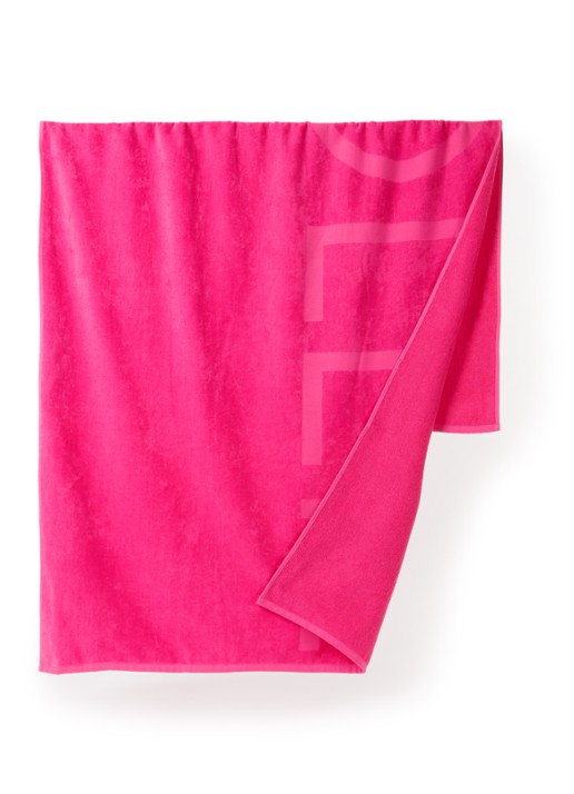 de Bijenkorf Home Soleil strandlaken -  400 gr/m2 - 100 x 180 cm - voorkant fuchsia