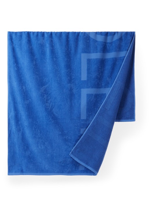 de Bijenkorf Home Soleil strandlaken -  400 gr/m2 - 100 x 180 cm - voorkant kobaltblauw