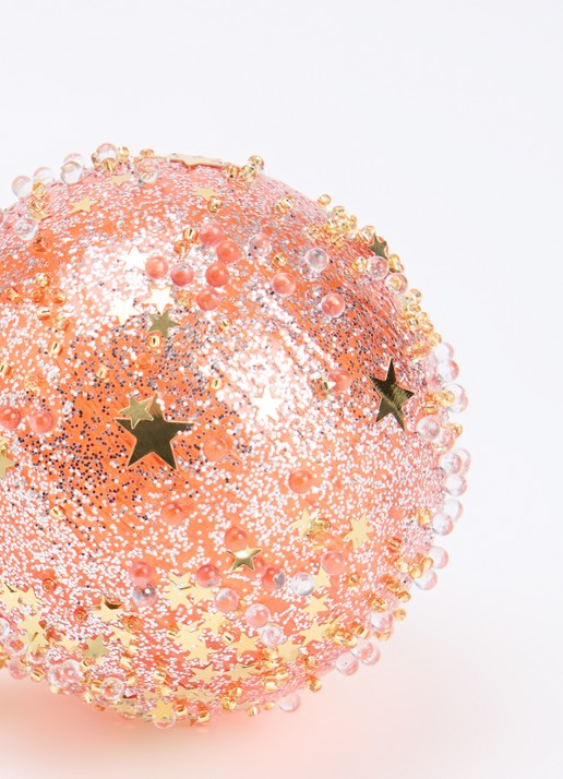 de Bijenkorf Home Sterren Oranje kerstbal 8 cm - detail 3 orange
