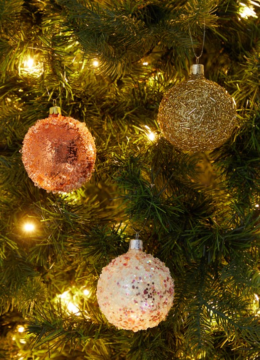 de Bijenkorf Home Zoet Champagne kerstbal 8 cm - voorkant 3 creme
