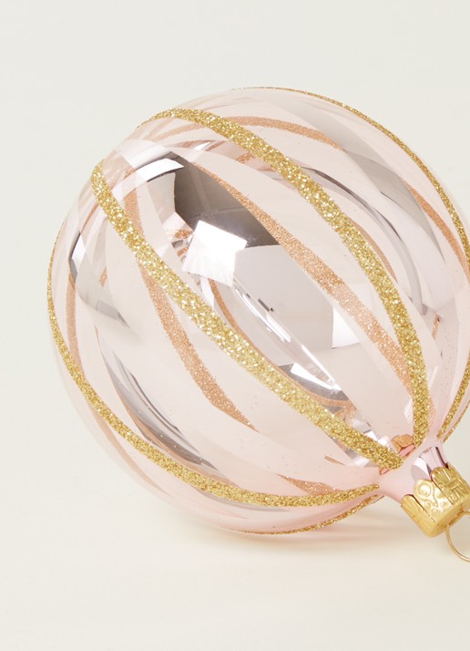 de Bijenkorf Kerstbal 8 cm - detail 3 roségoud