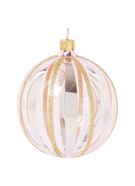 de Bijenkorf Kerstbal 8 cm - voorkant roségoud