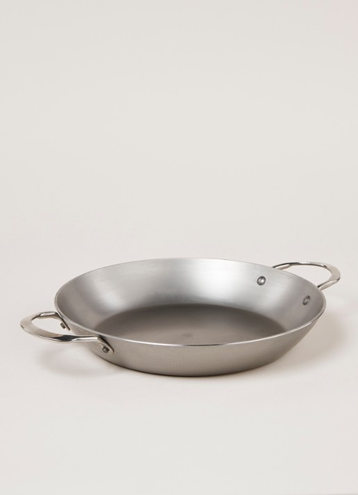De Buyer Mineral B paellapan 32 cm  - voorkant 2 zilver