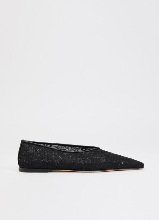 Dear Frances Topo Flat ballerina met leren details