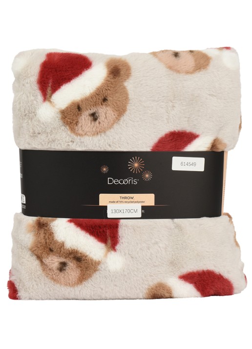 Decoris Bedsprei kerstdecoratie 130 x 170 cm