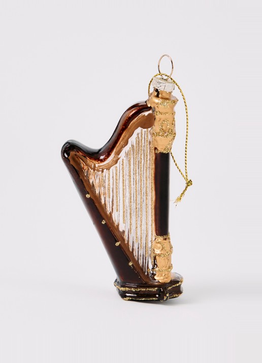 Decoris Harp kersthanger 10 cm - detail 3 bruin