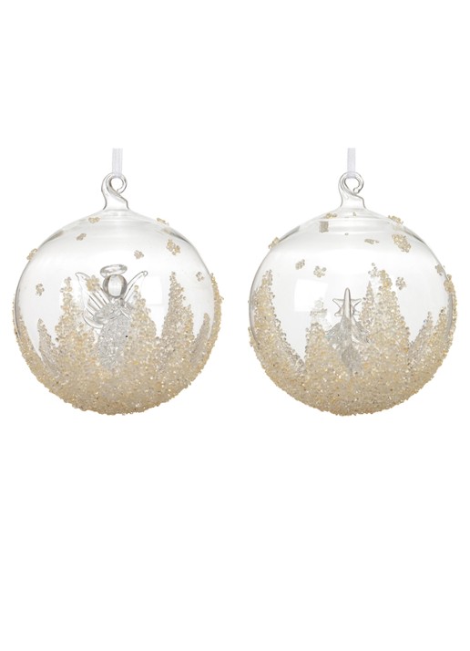 Decoris Kerstbal 10 cm set van 2