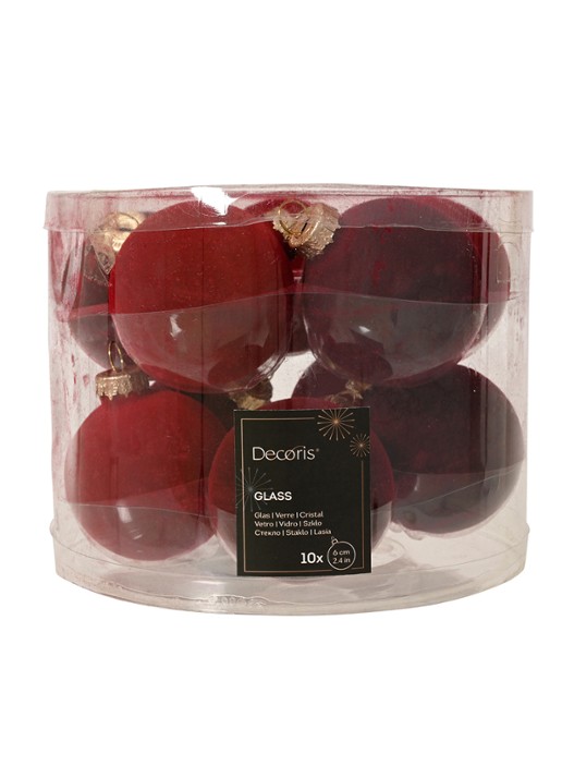 Decoris Kerstbal 6 cm set van 10