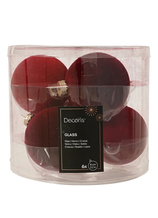 Decoris Kerstbal 8 cm set van 6