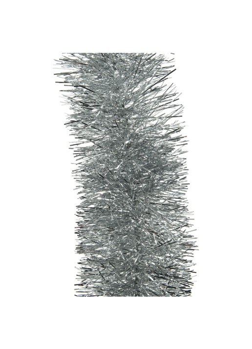Decoris Lametta kerstguirlande 270 cm - voorkant zilver