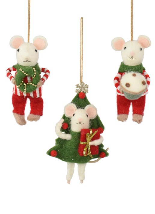 Decoris Muis kersthanger 12 cm