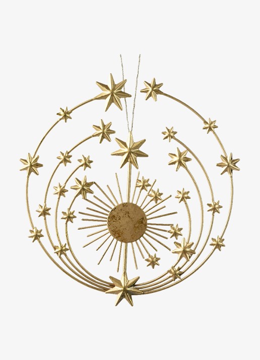 Decoris Sterren krans 20 cm - voorkant goud