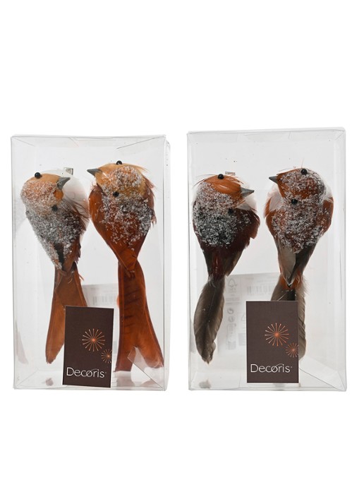 Decoris Vogel ornament met clip 5,5 cm