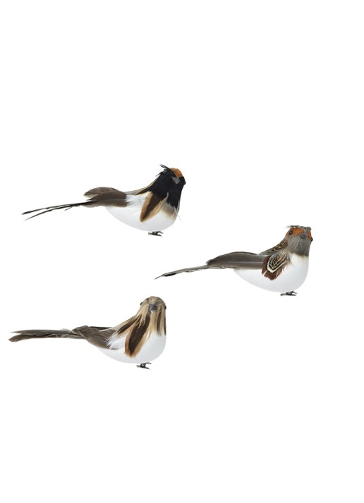 Decoris Vogel ornament met clip 6 cm