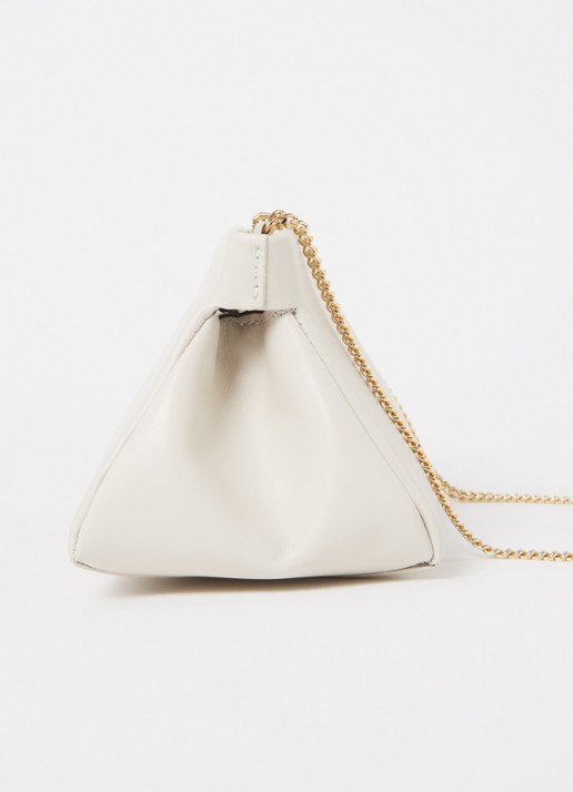 DeMellier The Cannes clutch van leer  - detail 3 creme